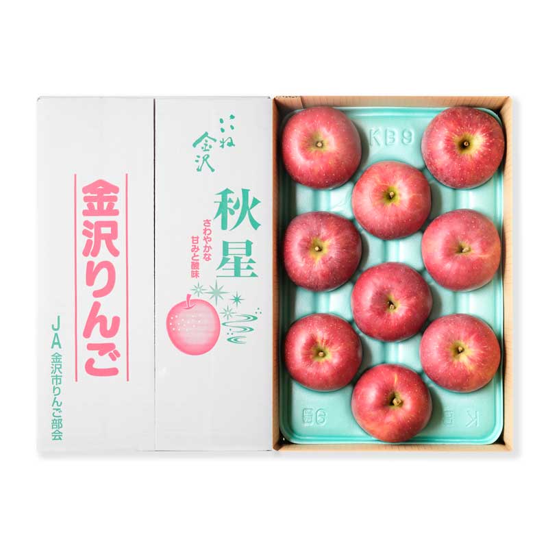 【 石川県オリジナル品種 】秋星りんご  秀品１箱（１８個〜８個入り） 厳選・安全検品