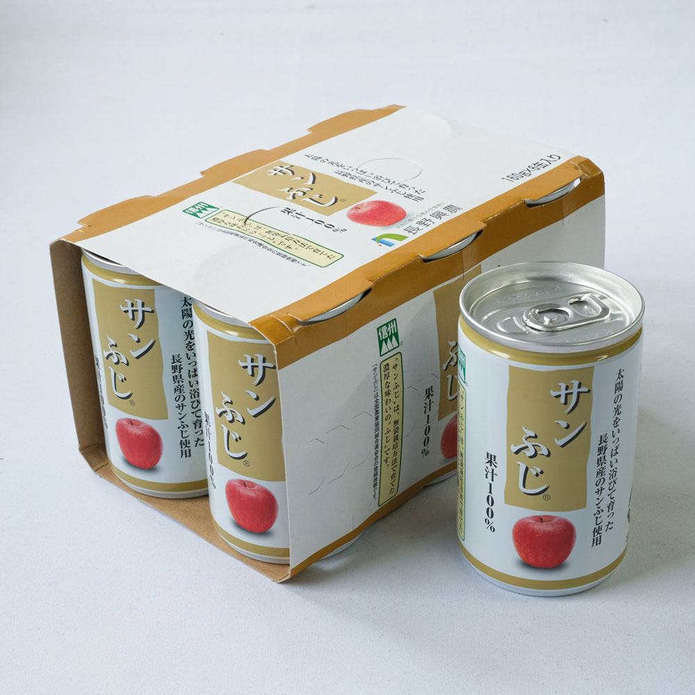 長野県産【ストレート果汁100%】りんごジュース< サンふじ > ６本セット