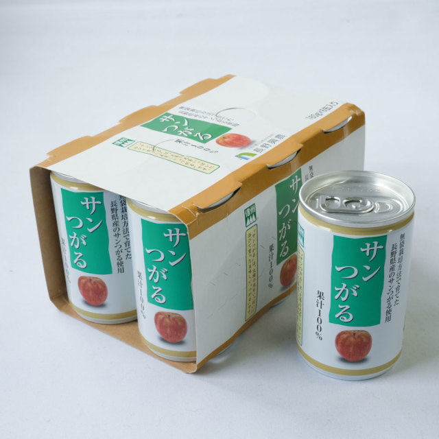 長野県産【ストレート果汁100%】りんごジュース<サンつがる> ６本セット