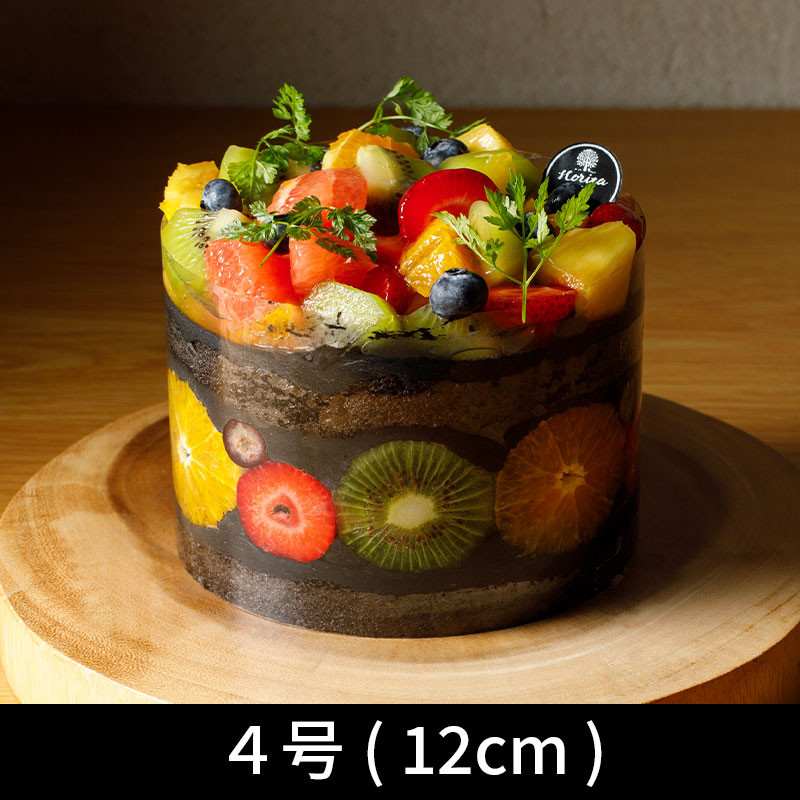 漆黒のこぼれるデコレーション4号（12cm / 2～4人分 ）※ 特注 3