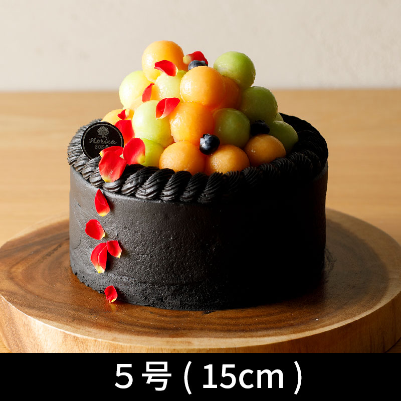 漆黒のメロンデコ５号（１５cm / ４～６人分）※ 特注 ３日前までに予約